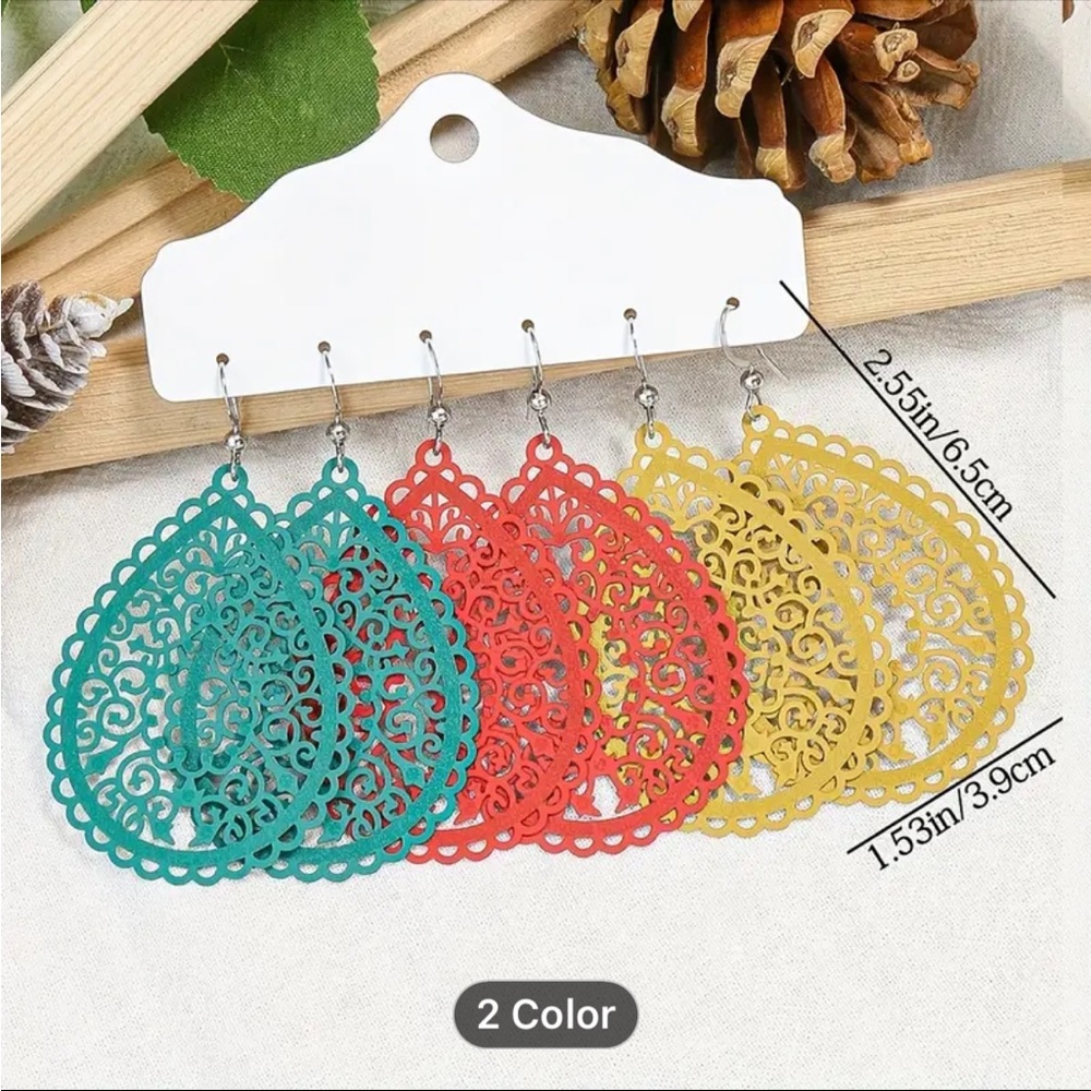 3 pair of earrings .  New